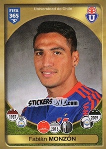 Sticker Fabián Monzón - FIFA 365: 2016-2017. South America - Panini