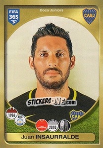 Sticker Juan Insaurralde - FIFA 365: 2016-2017. South America - Panini