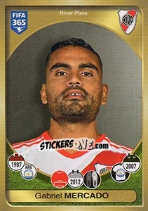 Sticker Gabriel Mercado - FIFA 365: 2016-2017. South America - Panini