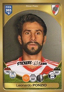 Sticker Leonardo Ponzio - FIFA 365: 2016-2017. South America - Panini
