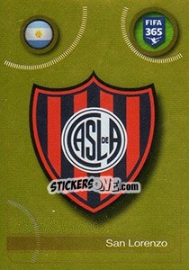 Cromo San Lorenzo logo - FIFA 365: 2016-2017. South America - Panini