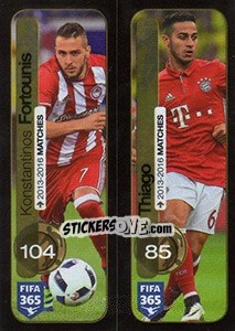 Sticker Kostas Fortounis (Olympiacos FC) / Thiago Alcántara (FC Bayern München) - FIFA 365: 2016-2017. South America - Panini