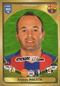 Sticker Andrés Iniesta - FIFA 365: 2016-2017. South America n. 390 - Panini