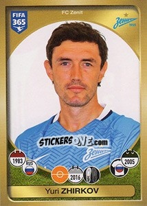 Sticker Yuri Zhirkov - FIFA 365: 2016-2017. South America n. 605 - Panini