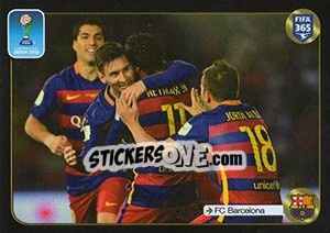 Sticker Luis Suarez / Lionel Messi / Neymar Jr. / Jordi Alba (FC Barcelona) - FIFA 365: 2016-2017. South America - Panini