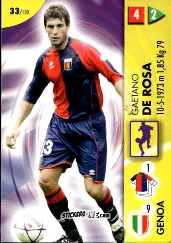 Figurina De Rosa - Calcio Game 2006-2007 n. 33 - Panini