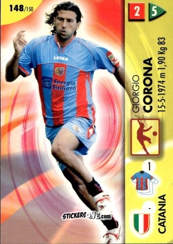 Cromo Giorgio Corona - Calcio Game 2006-2007 n. 148 - Panini