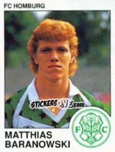 Sticker Matthias Baranowski - German Football Bundesliga 1989-1990 - Panini