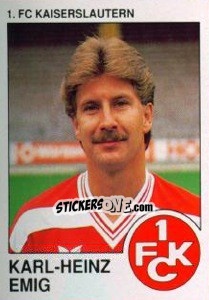 Cromo Karl-Heinz Emig - German Football Bundesliga 1989-1990 - Panini