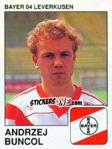 Cromo Andrzej Buncol - German Football Bundesliga 1989-1990 - Panini