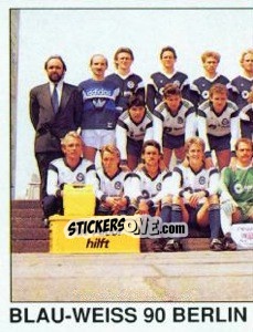 Sticker Team (Blau-Weiss 90 Berlin) - German Football Bundesliga 1989-1990 - Panini