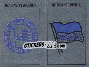 Sticker Wappen (Blau-Weiss 90 Berlin/Hertha BSC Berlin) - German Football Bundesliga 1989-1990 - Panini