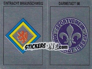 Cromo Wappen (Eintracht Braunschweig/Darmstadt 98) - German Football Bundesliga 1989-1990 - Panini