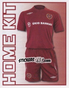 Sticker Heart of Midtothian Home Kit - Scottish Premier League 2008-2009 n. 213 - Panini