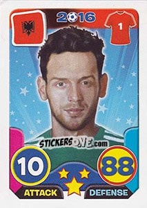 Sticker Etrit Berisha - Top Stars - France 2016 - Tekma