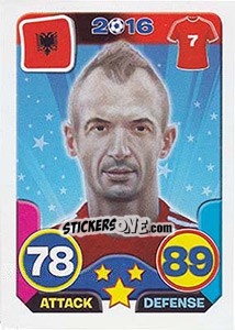 Sticker Ansi Agolli - Top Stars - France 2016 - Tekma