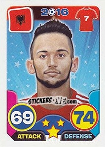 Sticker Naser Aliji - Top Stars - France 2016 - Tekma