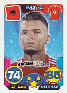Sticker Berat Djimsiti - Top Stars - France 2016 n. 5 - Tekma
