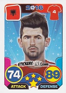 Sticker Elseid Hysaj - Top Stars - France 2016 n. 7 - Tekma