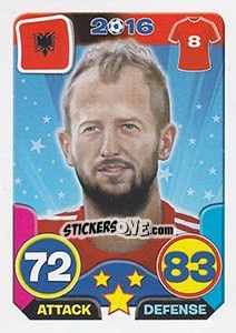 Sticker Migjen Basha - Top Stars - France 2016 n. 8 - Tekma