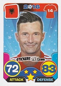 Sticker Taulant Xhaka - Top Stars - France 2016 n. 9 - Tekma