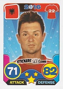 Sticker Amir Abrashi - Top Stars - France 2016 n. 10 - Tekma