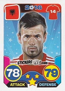Sticker Ledian Memushaj - Top Stars - France 2016 n. 11 - Tekma