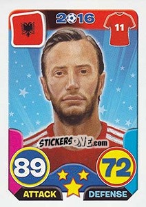 Sticker Shkelzen Gashi - Top Stars - France 2016 - Tekma