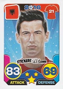 Sticker Odise Roshi - Top Stars - France 2016 n. 15 - Tekma