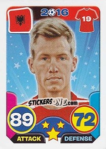 Sticker Bekim Balaj - Top Stars - France 2016 n. 16 - Tekma
