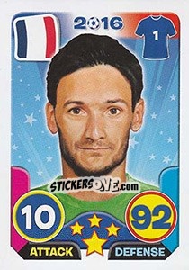 Sticker Hugo Lloris - Top Stars - France 2016 n. 17 - Tekma