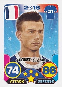 Sticker Laurent Koscielny - Top Stars - France 2016 n. 19 - Tekma