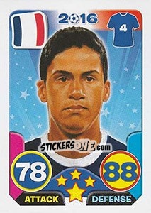 Sticker Raphaël Varane - Top Stars - France 2016 n. 20 - Tekma