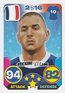 Sticker Karim Benzema - Top Stars - France 2016 n. 26 - Tekma