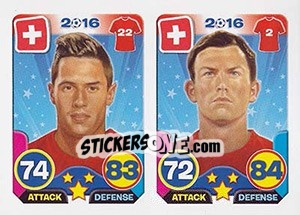 Sticker Fabian Sch!ar / Stephan Lichtsteiner - Top Stars - France 2016 n. 39 - Tekma