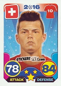 Sticker Granit Xhaka - Top Stars - France 2016 n. 43 - Tekma