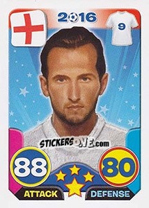 Sticker Harry Kane - Top Stars - France 2016 - Tekma