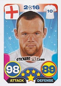 Sticker Wayne Rooney - Top Stars - France 2016 n. 56 - Tekma