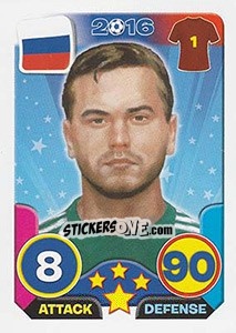 Sticker Igor Akinfeev - Top Stars - France 2016 n. 57 - Tekma