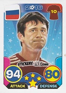 Sticker Alan Dzagoev - Top Stars - France 2016 n. 65 - Tekma