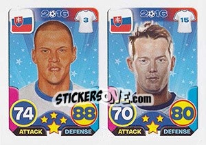 Sticker Martin Škrtel / Tomaš Hubocan - Top Stars - France 2016 - Tekma