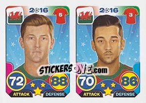 Sticker Ben Davies / Neil Taylor - Top Stars - France 2016 n. 77 - Tekma