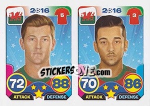 Sticker Ben Davies / Neil Taylor - Top Stars - France 2016 - Tekma