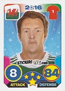 Sticker Wayne Hennessey - Top Stars - France 2016 n. 78 - Tekma