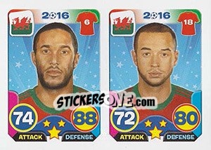 Sticker Ashley Williams / Jazz Richards - Top Stars - France 2016 n. 79 - Tekma