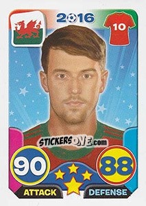 Sticker Aaron Ramsey - Top Stars - France 2016 n. 80 - Tekma