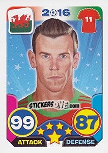 Sticker Gareth Bale - Top Stars - France 2016 - Tekma