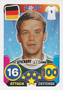 Sticker Manuel Neuer - Top Stars - France 2016 n. 86 - Tekma
