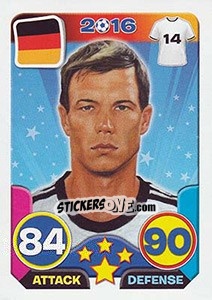 Sticker Holger Badstuber - Top Stars - France 2016 n. 89 - Tekma