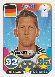 Sticker Bastian Schweinsteiger - Top Stars - France 2016 n. 91 - Tekma